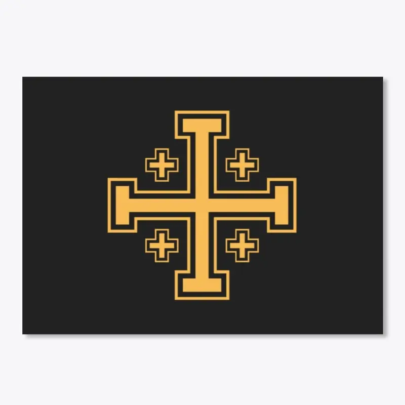 golden cross sticker